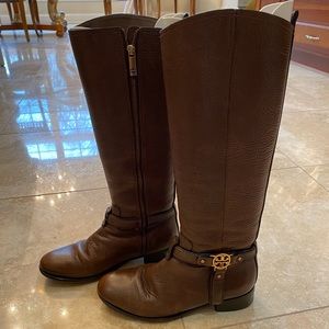 TORY BURCH Brown Leather Riding Boots